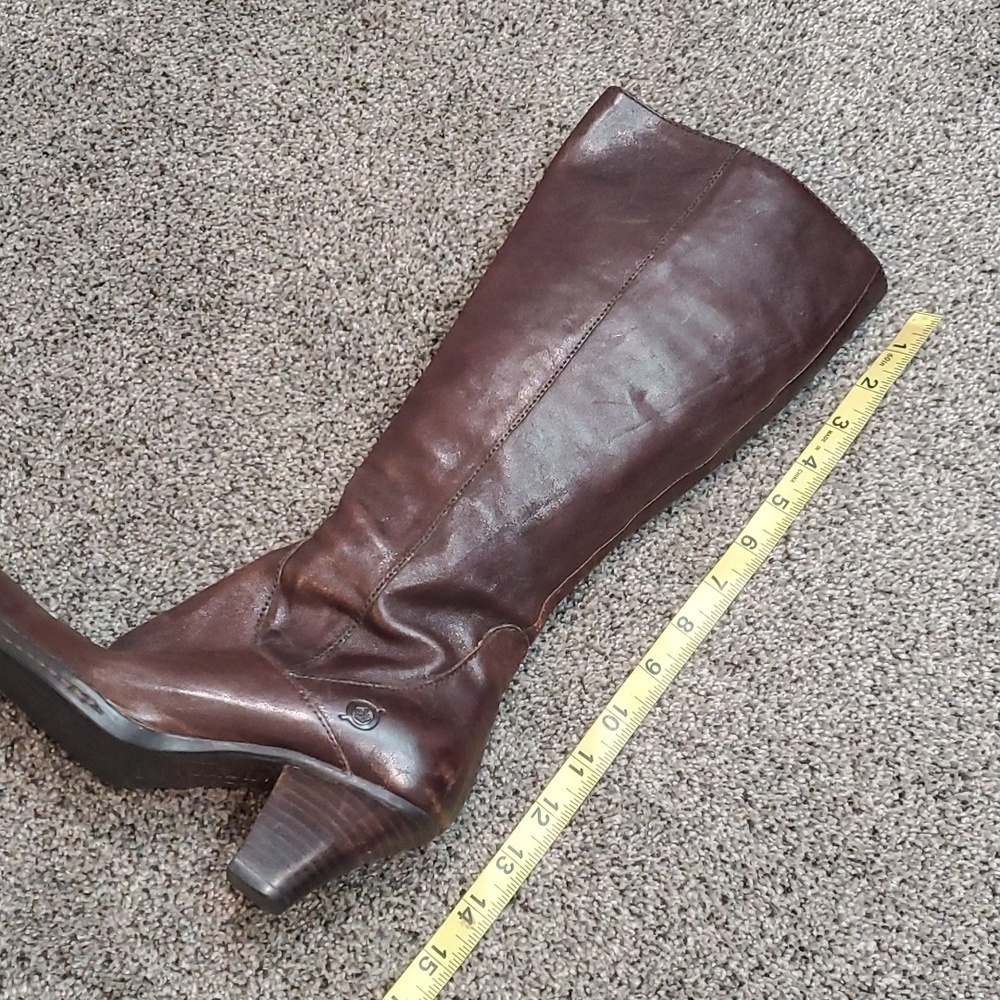 Born Women Leather Tall Heels Boots shoes s 6 - Picture 11 of 13
